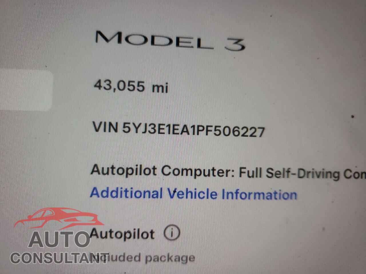 TESLA MODEL 3 2023 - 5YJ3E1EA1PF506227