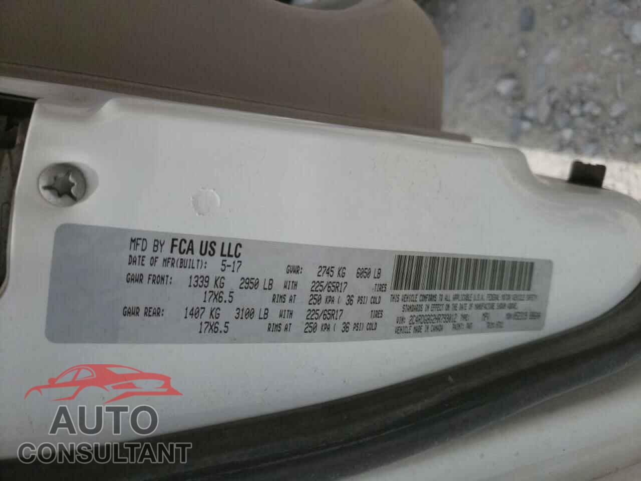 DODGE GRAND CARA 2017 - 2C4RDGBG2HR793012