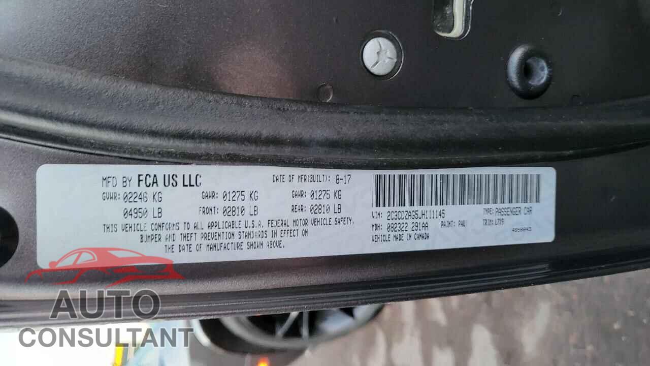DODGE CHALLENGER 2018 - 2C3CDZAG5JH111145