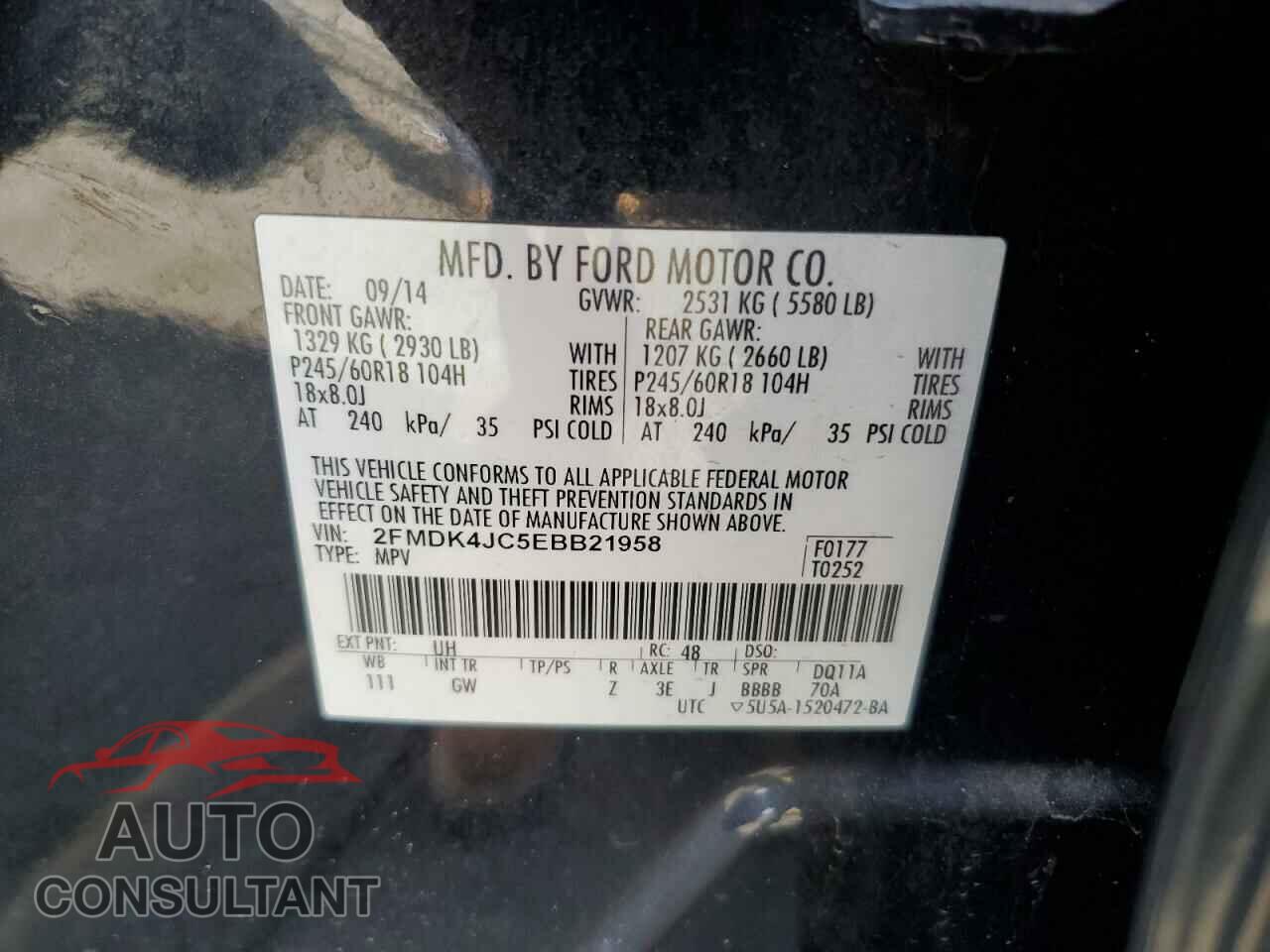 FORD EDGE 2014 - 2FMDK4JC5EBB21958