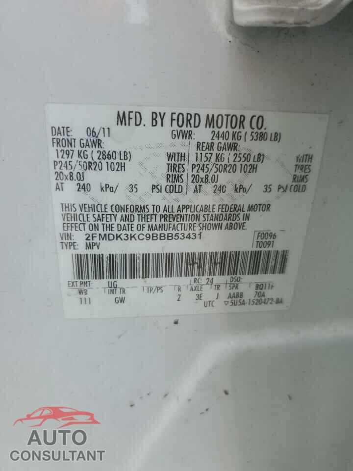 FORD EDGE 2011 - 2FMDK3KC9BBB53431