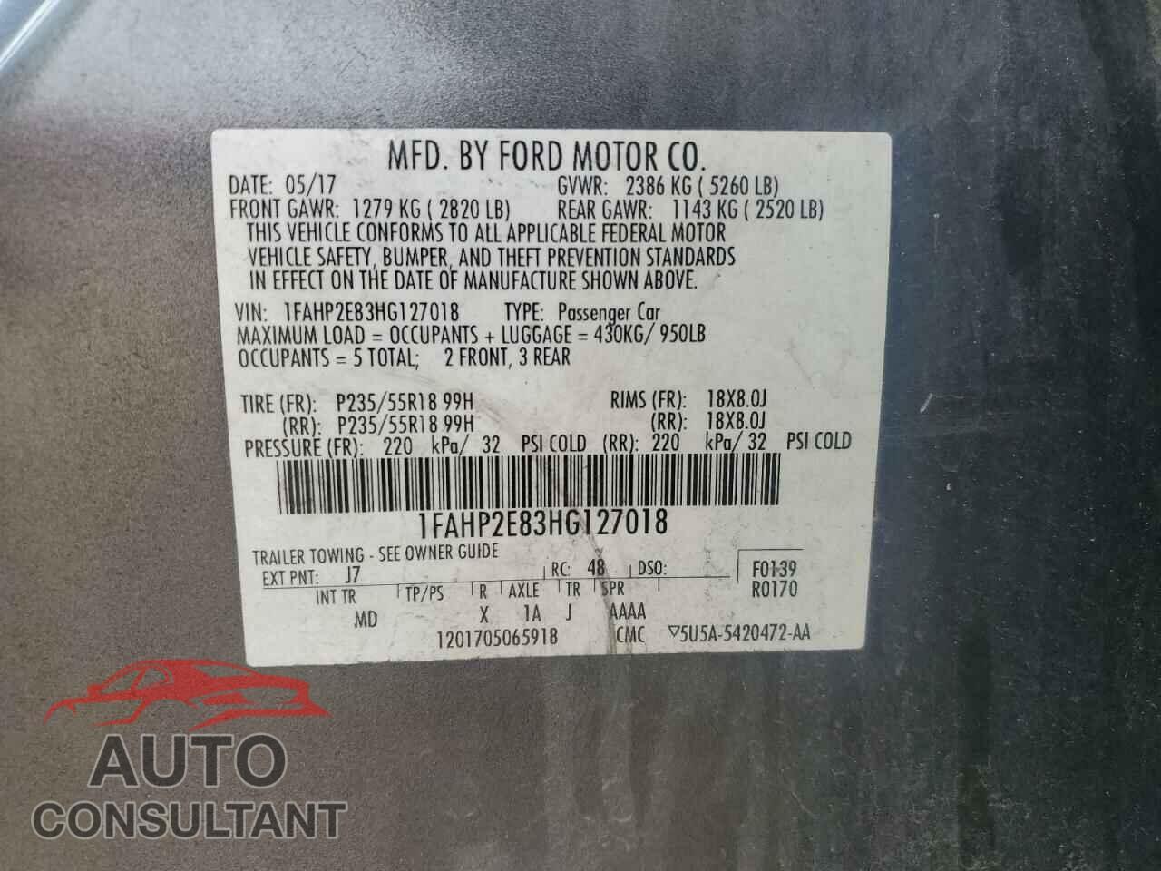 FORD TAURUS 2017 - 1FAHP2E83HG127018
