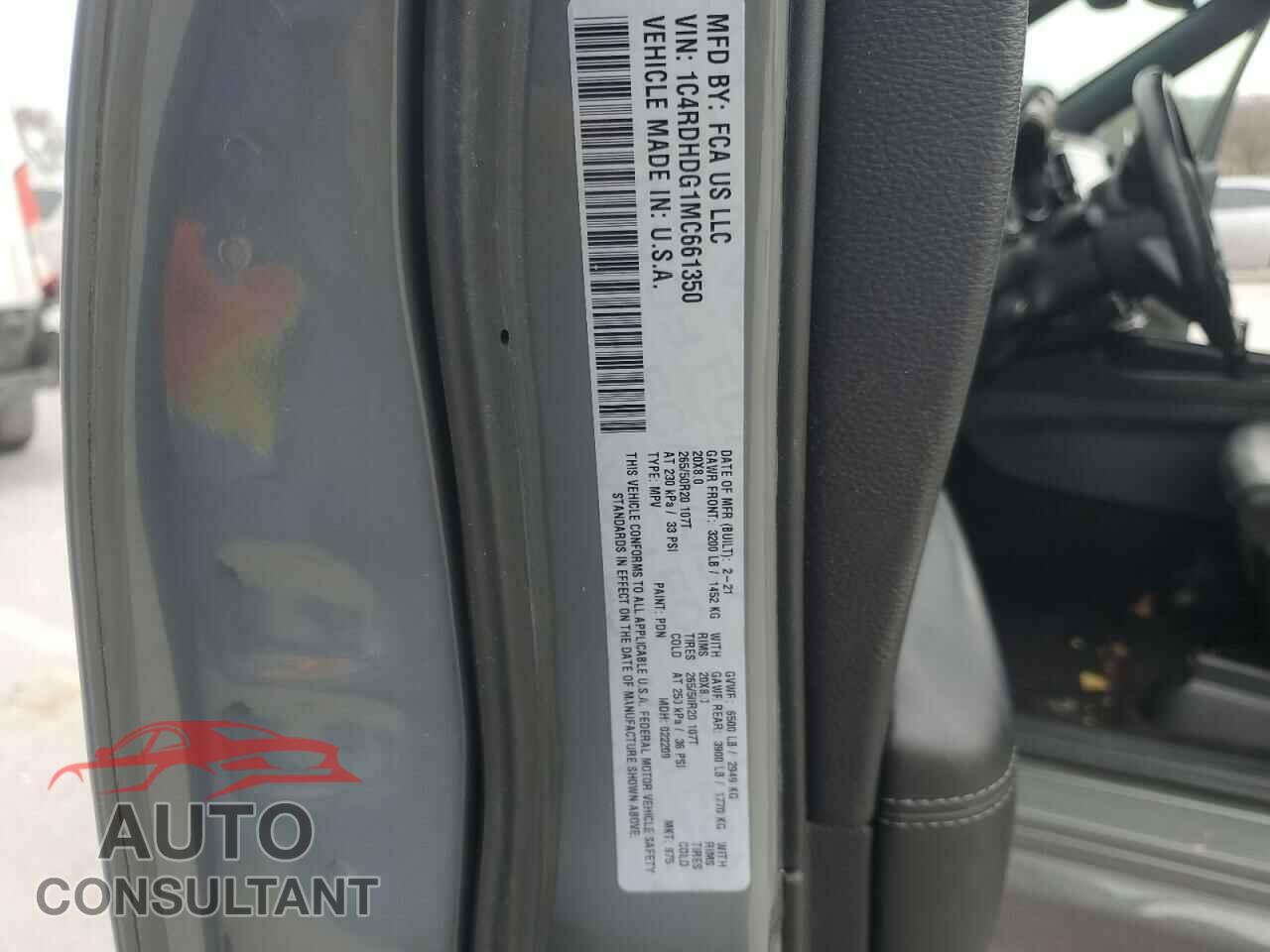 DODGE DURANGO 2021 - 1C4RDHDG1MC661350