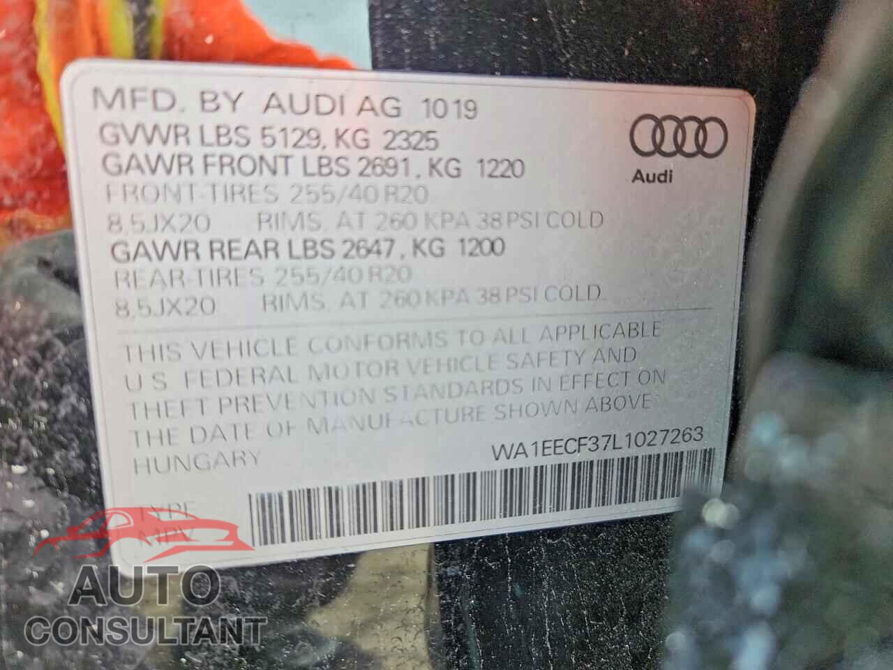 AUDI Q3 2020 - WA1EECF37L1027263