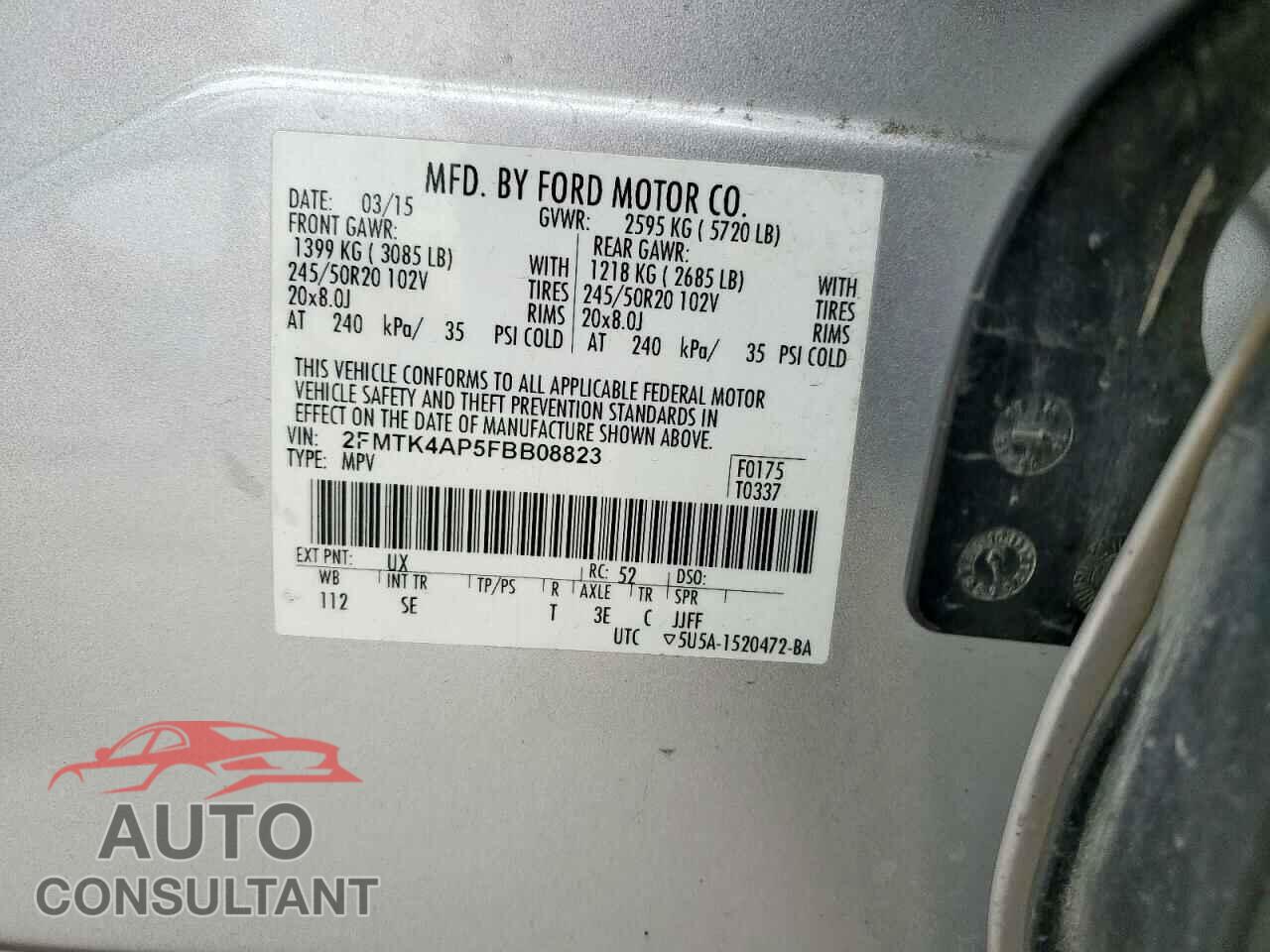 FORD EDGE 2015 - 2FMTK4AP5FBB08823