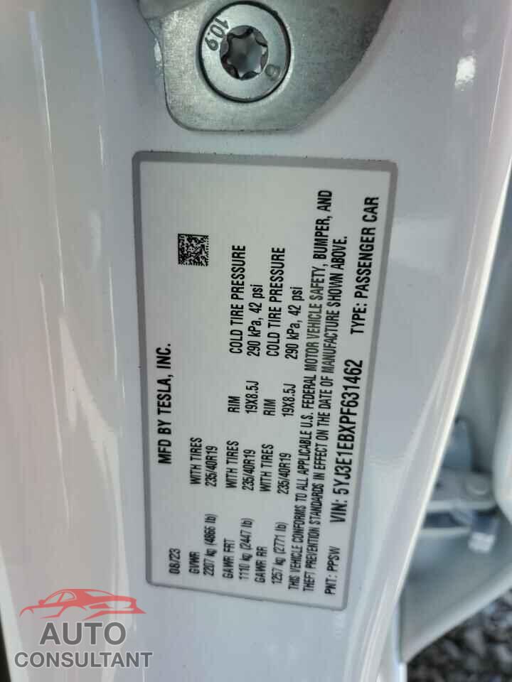 TESLA MODEL 3 2023 - 5YJ3E1EBXPF631462