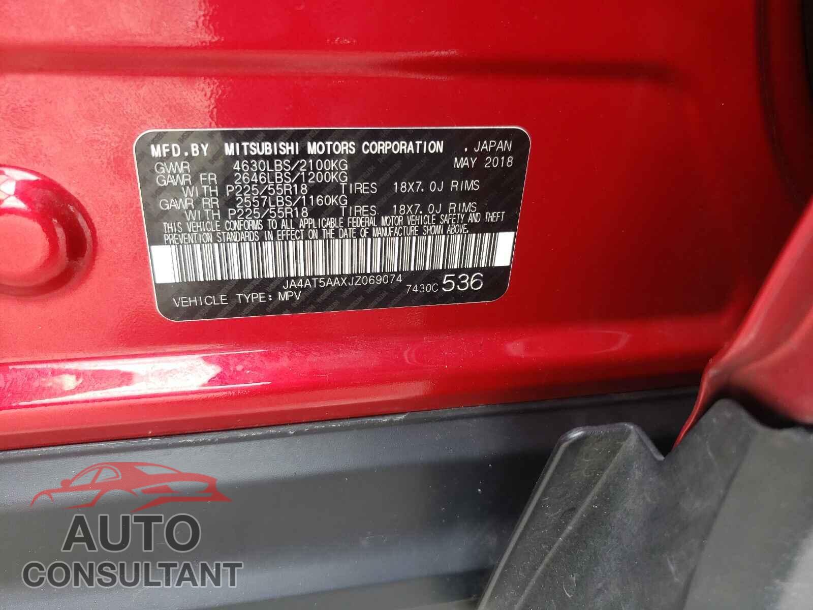 MITSUBISHI ECLIPSE 2018 - JA4AT5AAXJZ069074
