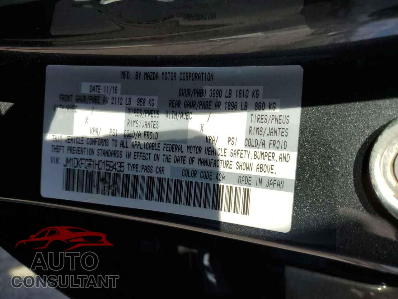 MAZDA CX-3 2017 - JM1DKFC71H0159435