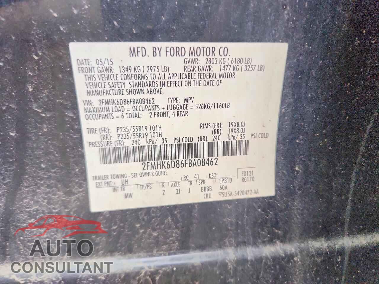 FORD FLEX 2015 - 2FMHK6D86FBA08462