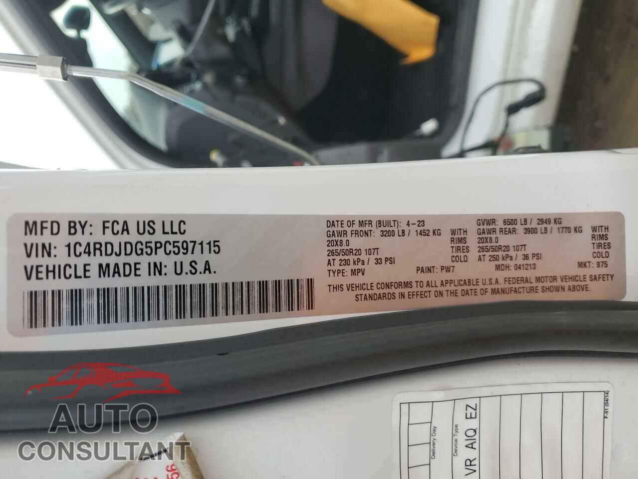 DODGE DURANGO 2023 - 1C4RDJDG5PC597115