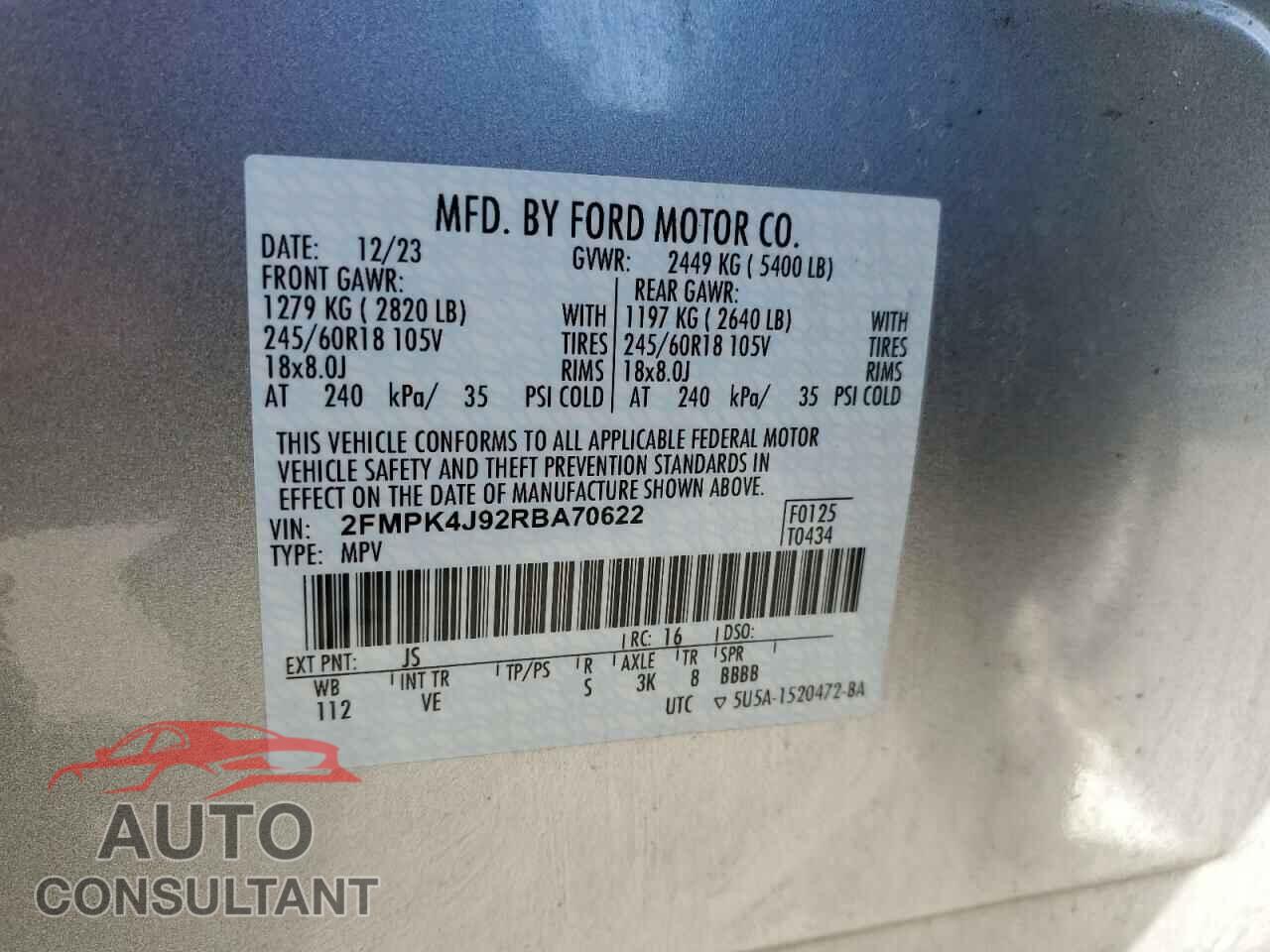 FORD EDGE 2024 - 2FMPK4J92RBA70622