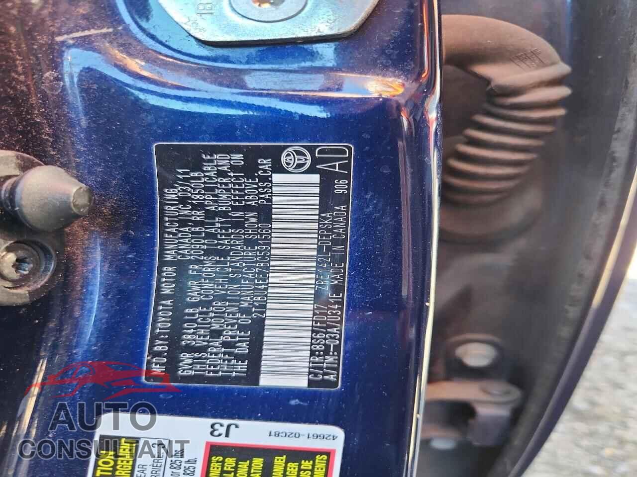 TOYOTA COROLLA 2011 - 2T1BU4EE7BC591560