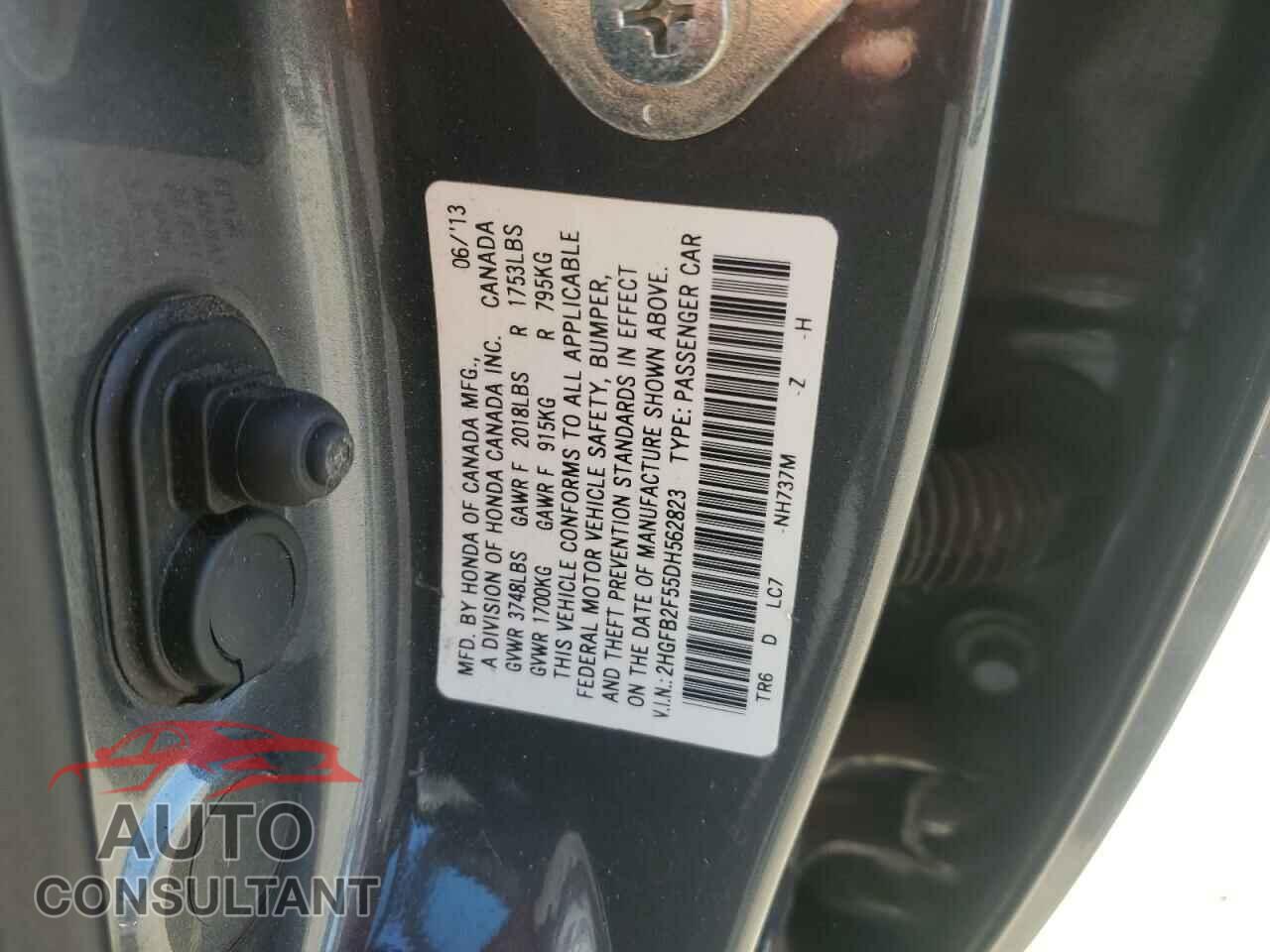 HONDA CIVIC 2013 - 2HGFB2F55DH562823