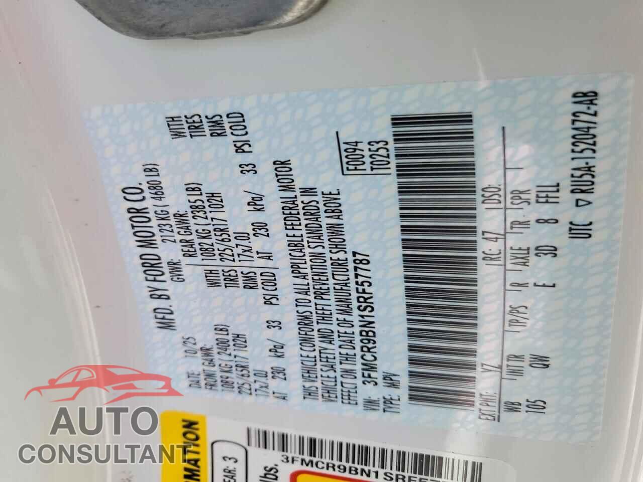 FORD BRONCO 2025 - 3FMCR9BN1SRF57787