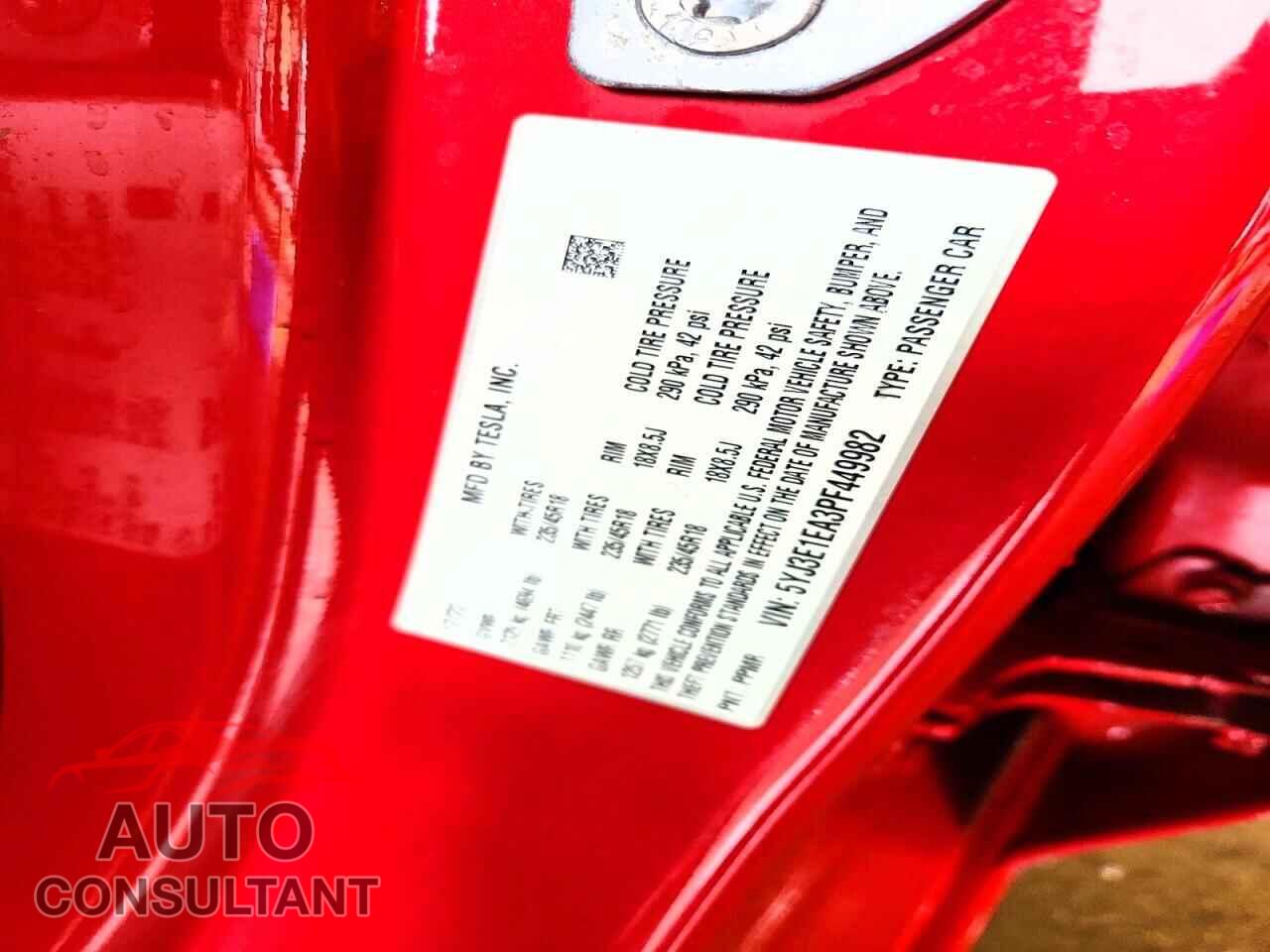 TESLA MODEL 3 2023 - 5YJ3E1EA3PF449982