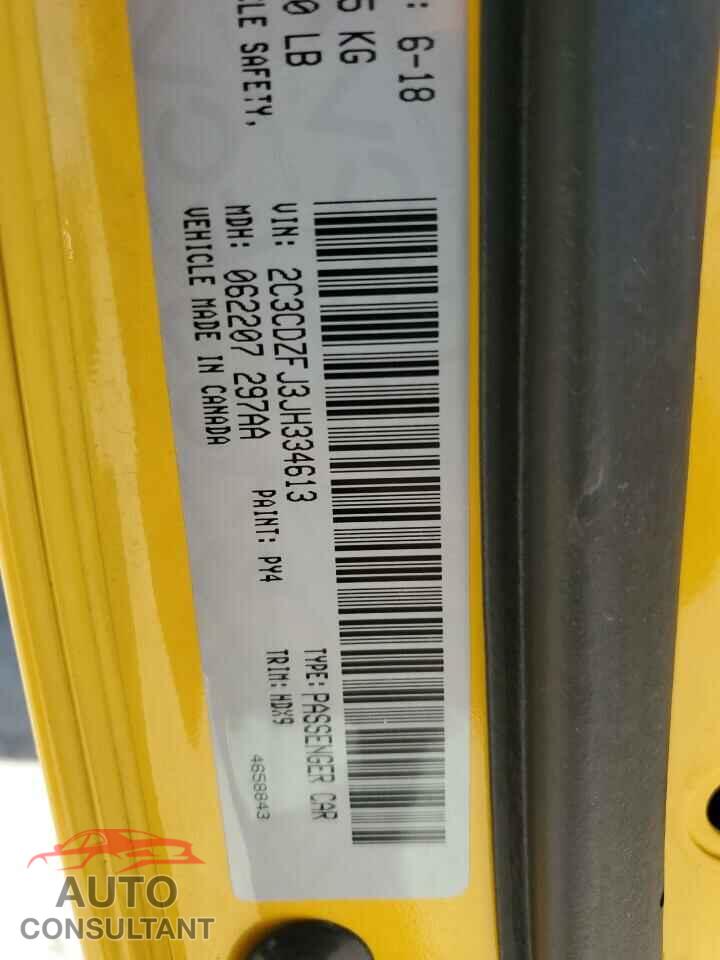 DODGE CHALLENGER 2018 - 2C3CDZFJ3JH334613