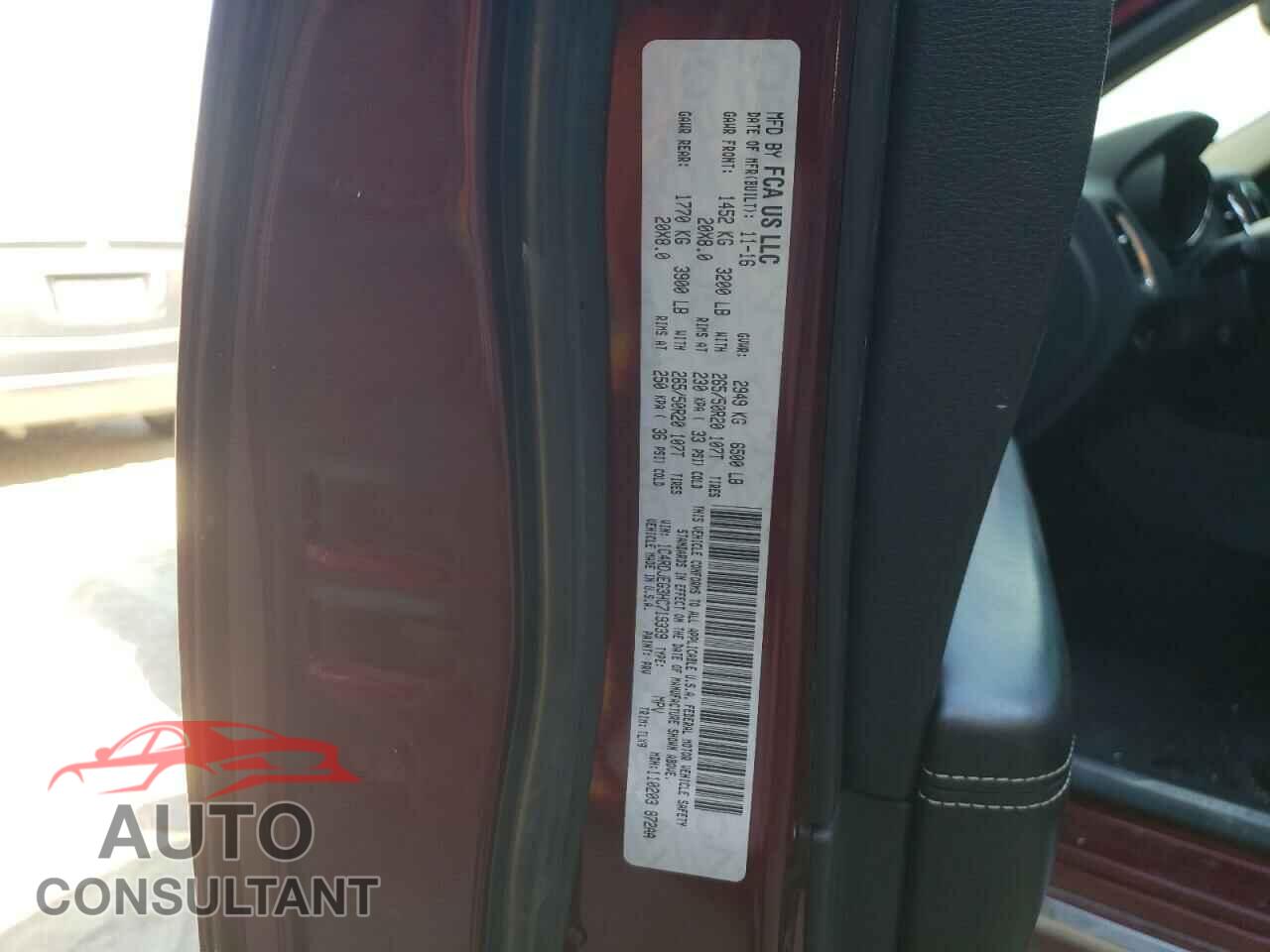 DODGE DURANGO 2017 - 1C4RDJEG3HC719339