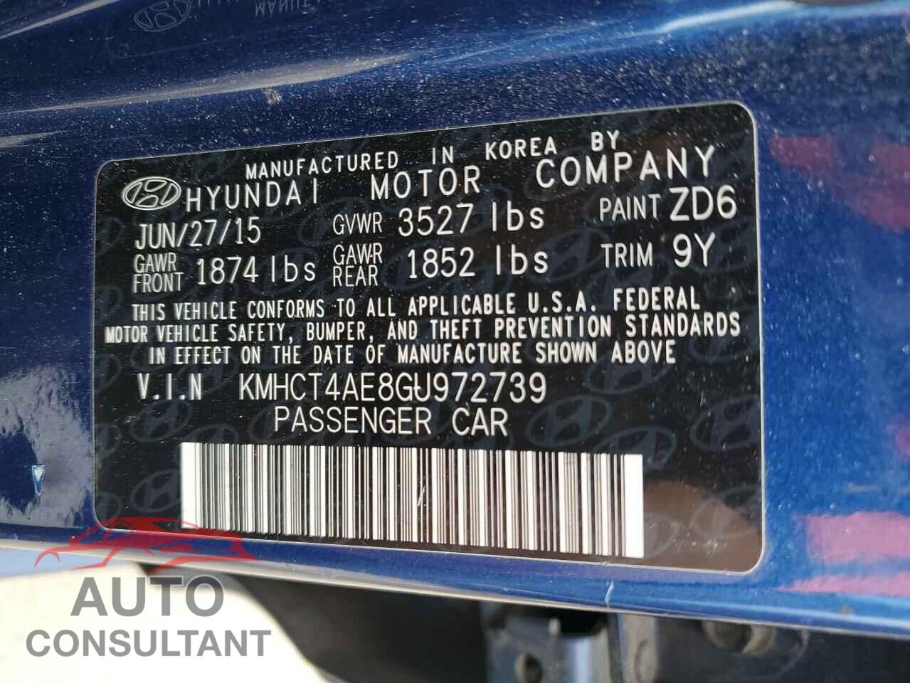 HYUNDAI ACCENT 2016 - KMHCT4AE8GU972739
