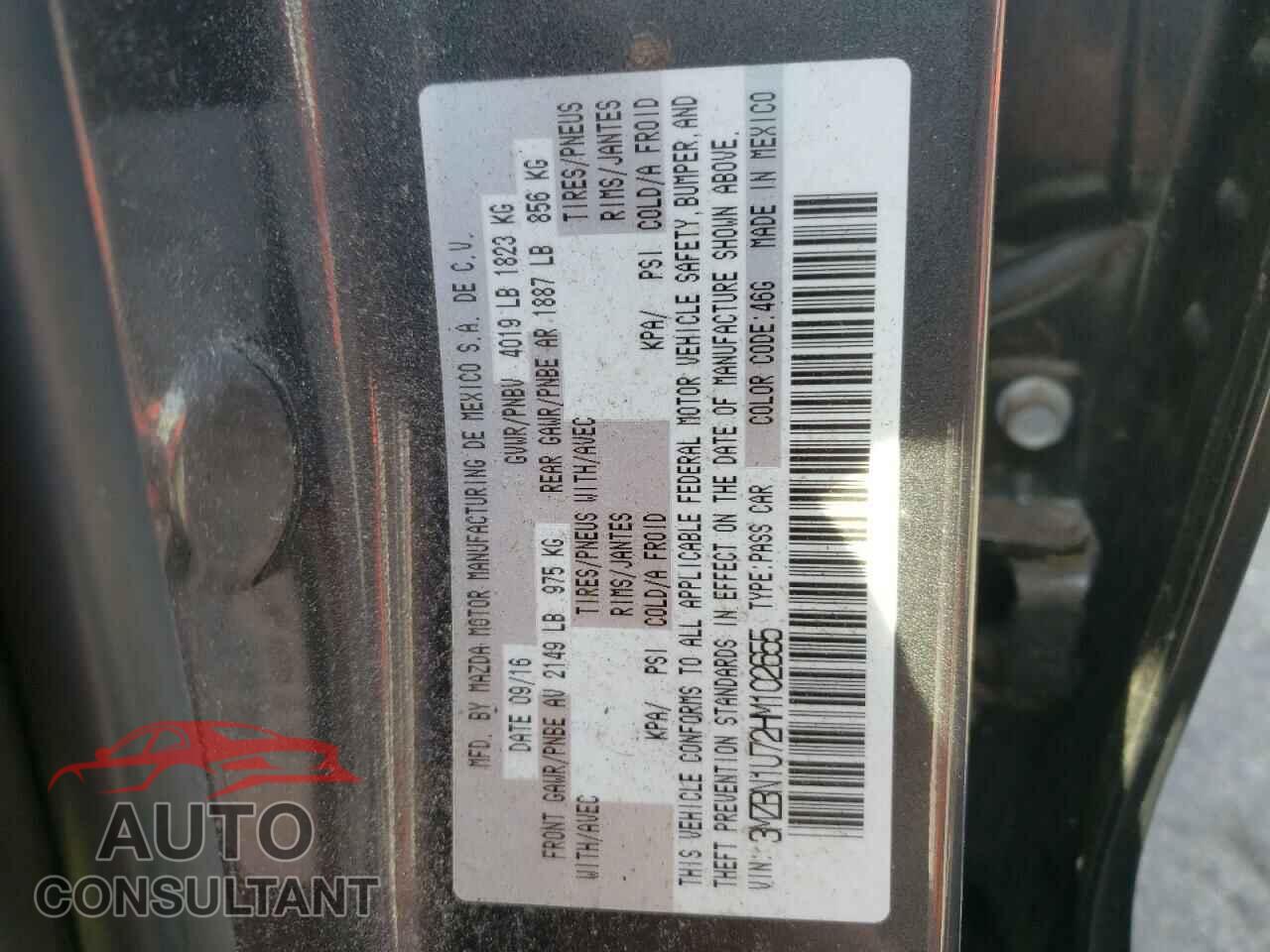 MAZDA 3 2017 - 3MZBN1U72HM102655