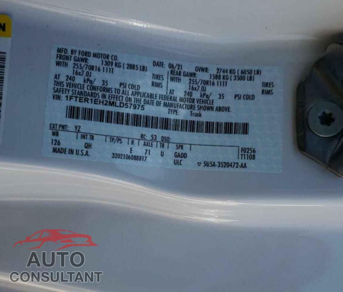 FORD RANGER 2021 - 1FTER1EH2MLD57975