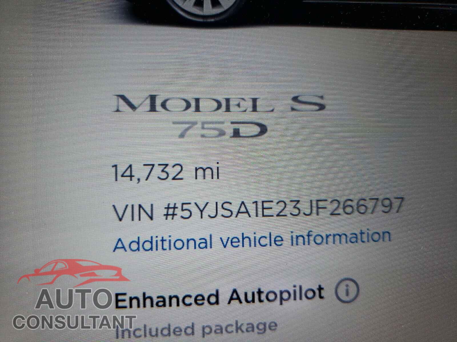 TESLA MODEL S 2018 - 5YJSA1E23JF266797