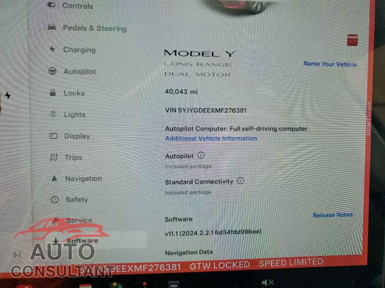 TESLA MODEL Y 2021 - 5YJYGDEEXMF276381