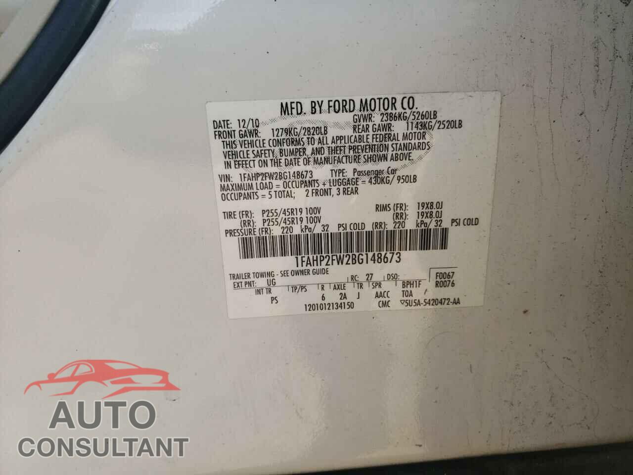 FORD TAURUS 2011 - 1FAHP2FW2BG148673
