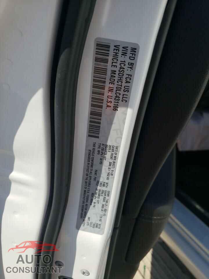 DODGE DURANGO 2020 - 1C4SDHCT0LC431166