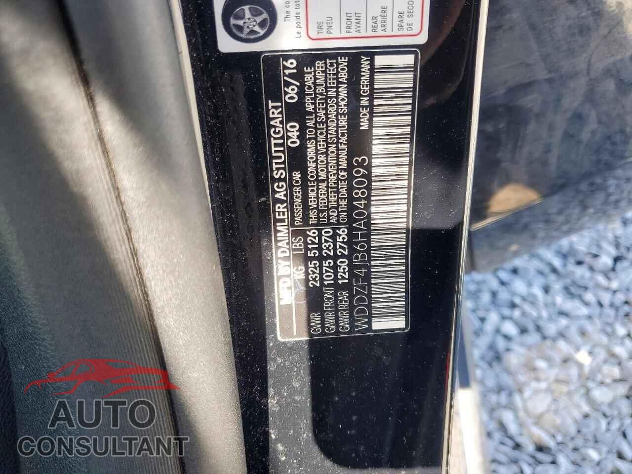 MERCEDES-BENZ E-CLASS 2017 - WDDZF4JB6HA048093