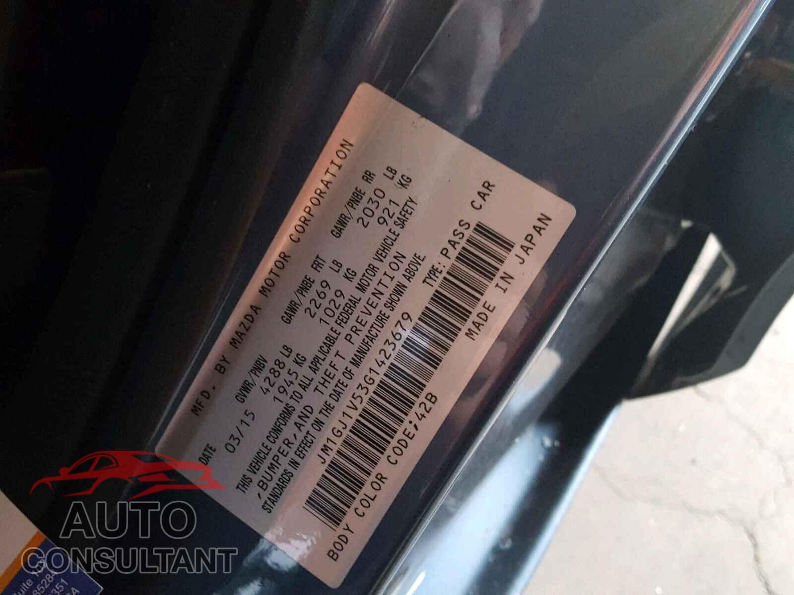 MAZDA 6 2016 - JM1GJ1V53G1423679