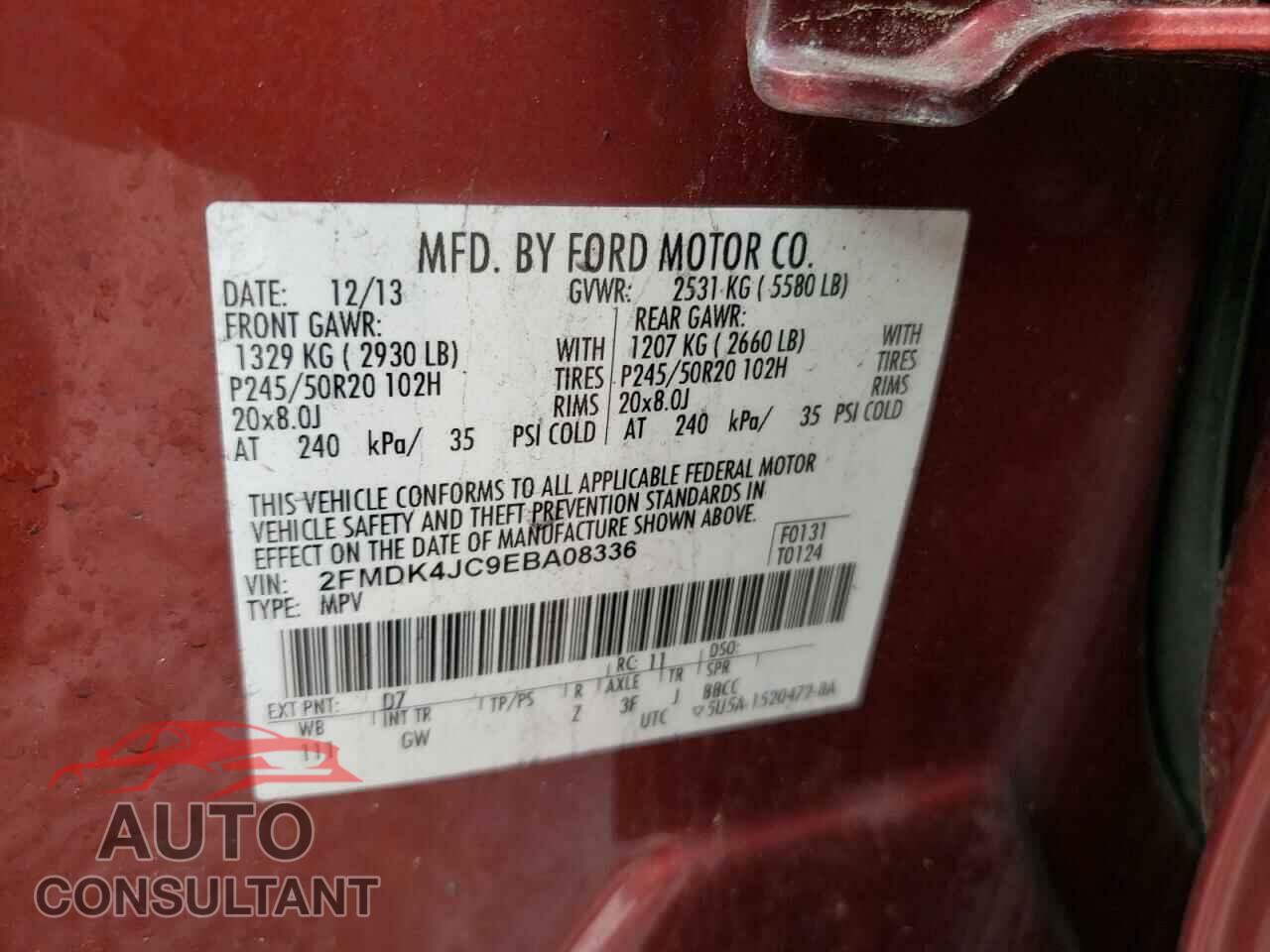 FORD EDGE 2014 - 2FMDK4JC9EBA08336