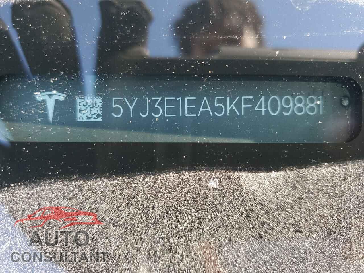 TESLA MODEL 3 2019 - 5YJ3E1EA5KF409881