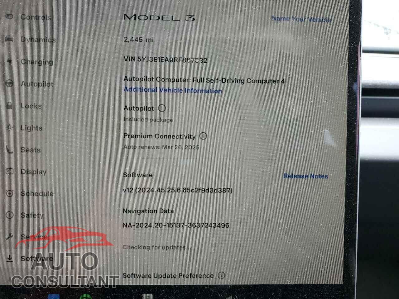 TESLA MODEL 3 2024 - 5YJ3E1EA9RF867532