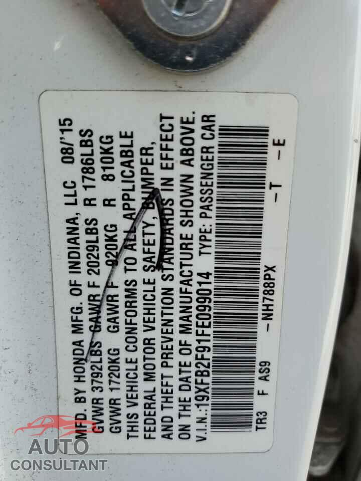 HONDA CIVIC 2015 - 19XFB2F91FE099014