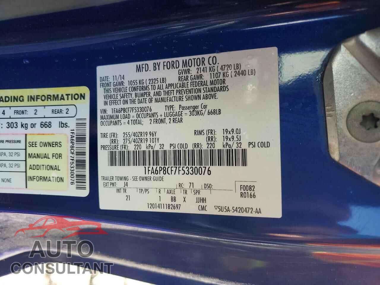 FORD MUSTANG 2015 - 1FA6P8CF7F5330076