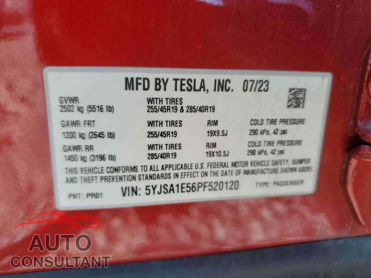 TESLA MODEL S 2023 - 5YJSA1E56PF520120
