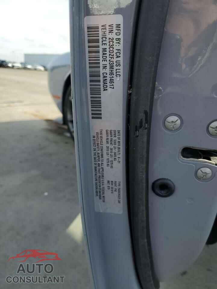 DODGE CHALLENGER 2021 - 2C3CDZFJ3MH614617