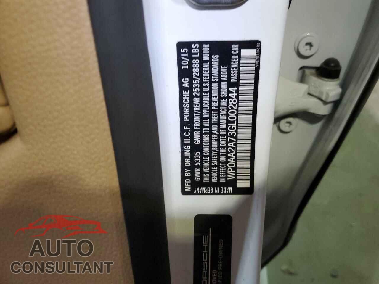 PORSCHE PANAMERA 2016 - WP0AA2A73GL002844