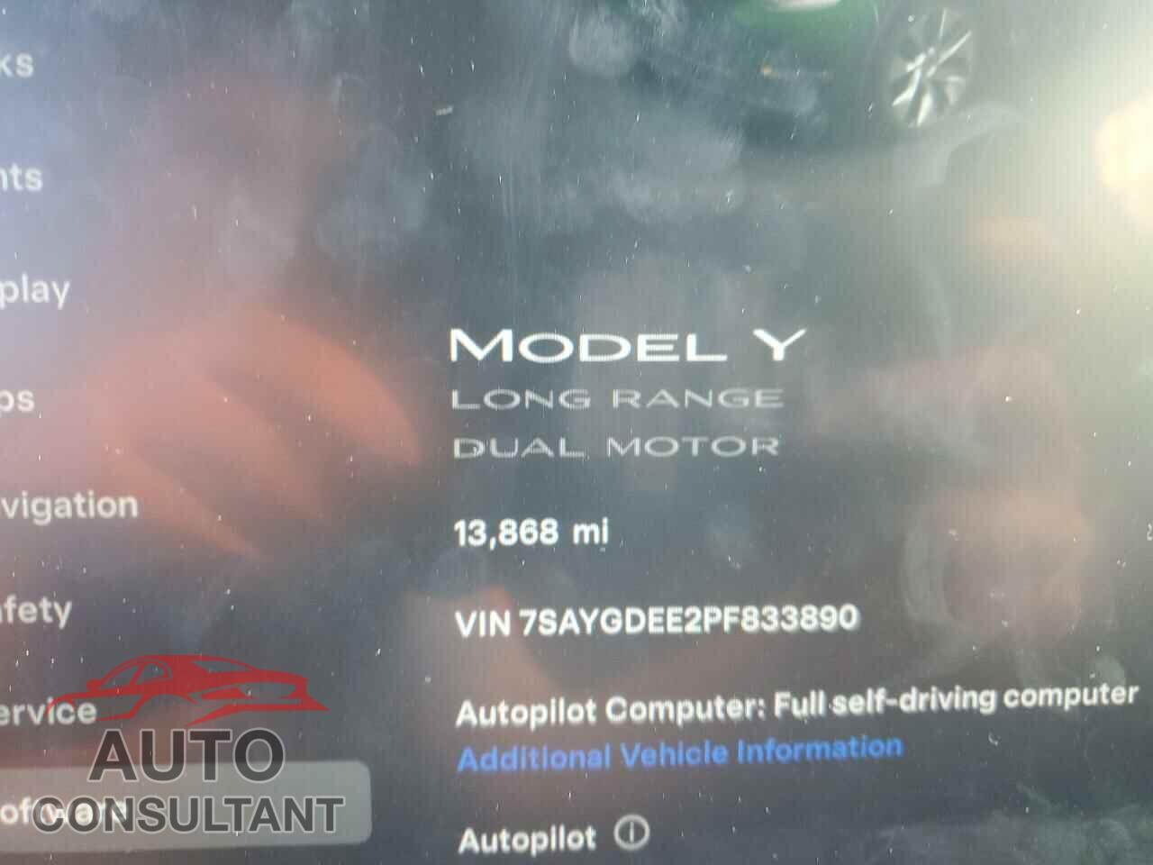 TESLA MODEL Y 2023 - 7SAYGDEE2PF833890