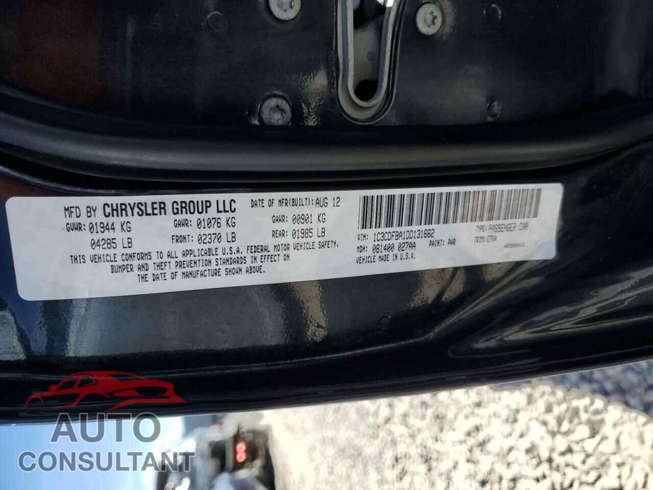 DODGE DART 2013 - 1C3CDFBA1DD131662