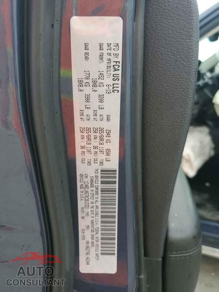 DODGE DURANGO 2019 - 1C4RDJAG7KC812331