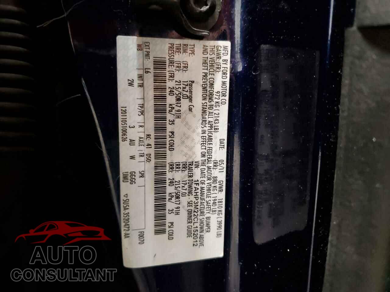 FORD FOCUS 2012 - 1FAHP3M22CL152012