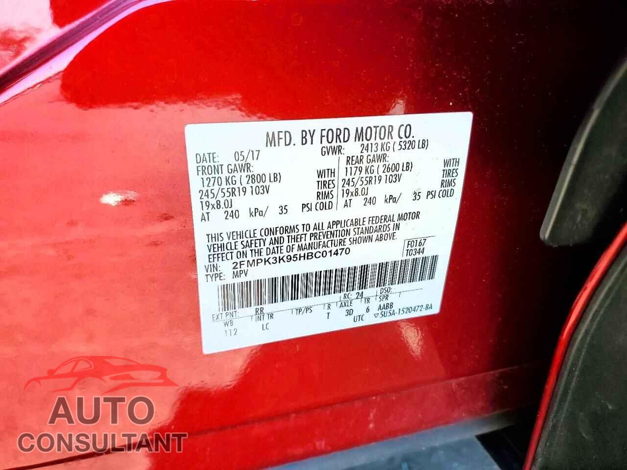 FORD EDGE 2017 - 2FMPK3K95HBC01470