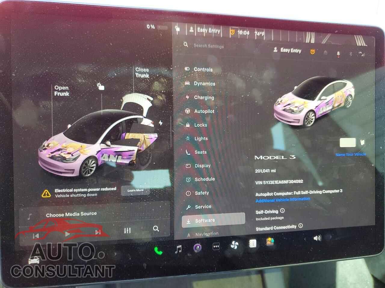 TESLA MODEL 3 2022 - 5YJ3E1EA6NF304092
