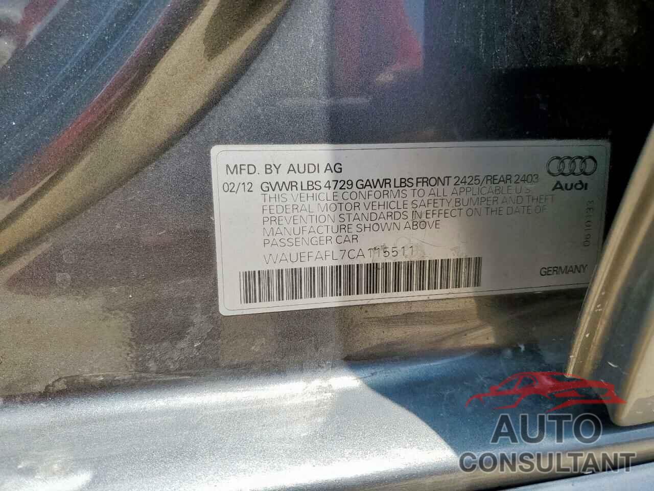 AUDI A4 2012 - WAUEFAFL7CA115511