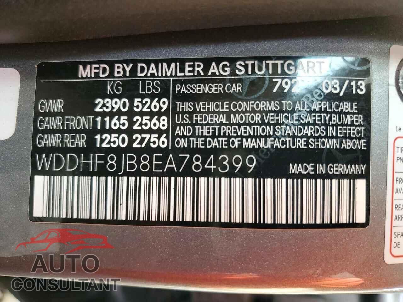 MERCEDES-BENZ E-CLASS 2014 - WDDHF8JB8EA784399
