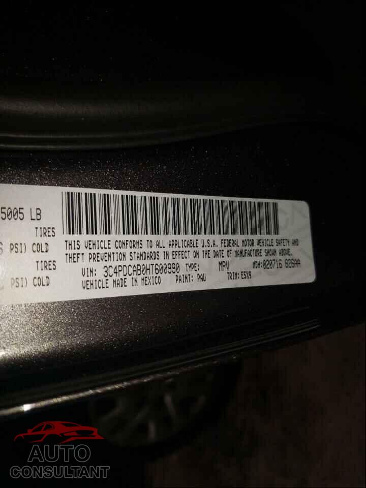 DODGE JOURNEY 2017 - 3C4PDCAB0HT600990