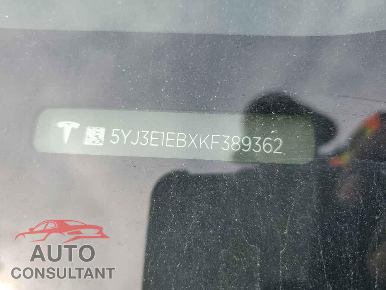 TESLA MODEL 3 2019 - 5YJ3E1EBXKF389362