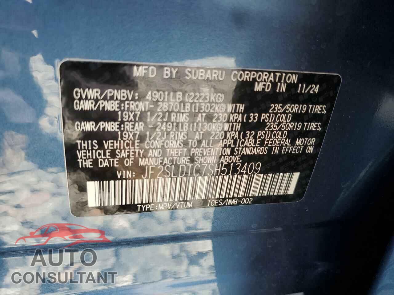 SUBARU FORESTER 2025 - JF2SLDTC7SH513409