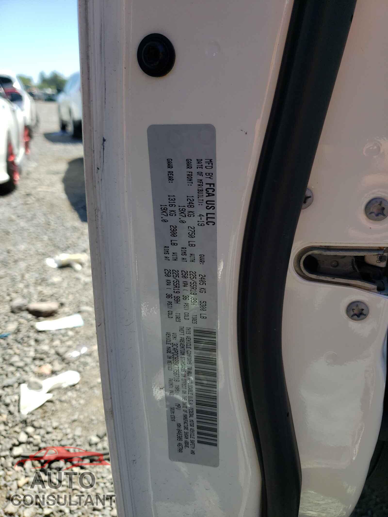 DODGE JOURNEY 2019 - 3C4PDCBB9KT758718